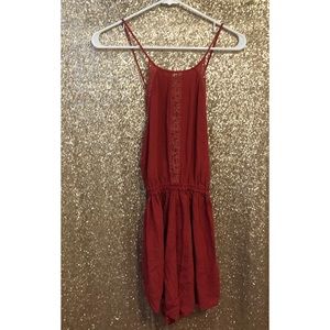 Free People Pants - Free People Sz M Open Crossback Romper EUC Free People Pants - Free People Sz M Open Crossback Romper EUC